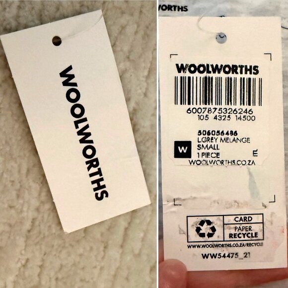 Woolworths Womens Grey Melange Stretch Tee Small V Neck Cotton Blend Sustainable - Picture 8 of 9